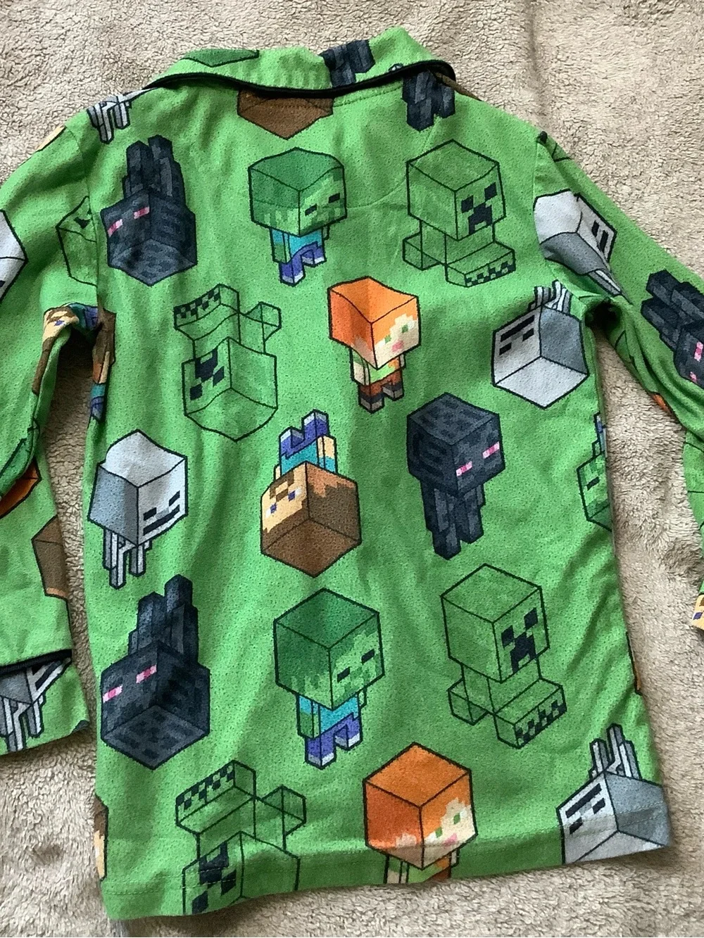 Minecraft Green Kids Pajama Top